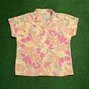 Vintage Women’s Giovelli Sherbet Floral Button-Down Shirt Large